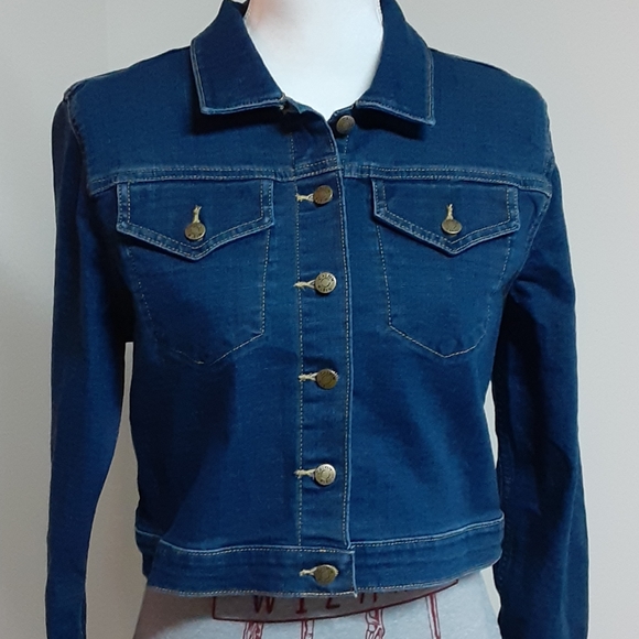 Calvin Klein crop Jean Jacket - Picture 4 of 12